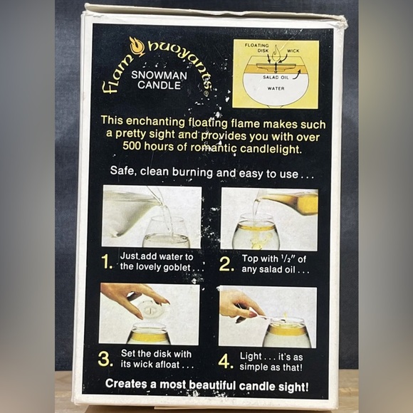 Vintage Christmas Floating Candles Snowman & Santa Claus 1978-79 Flam Buoyants - Picture 8 of 8